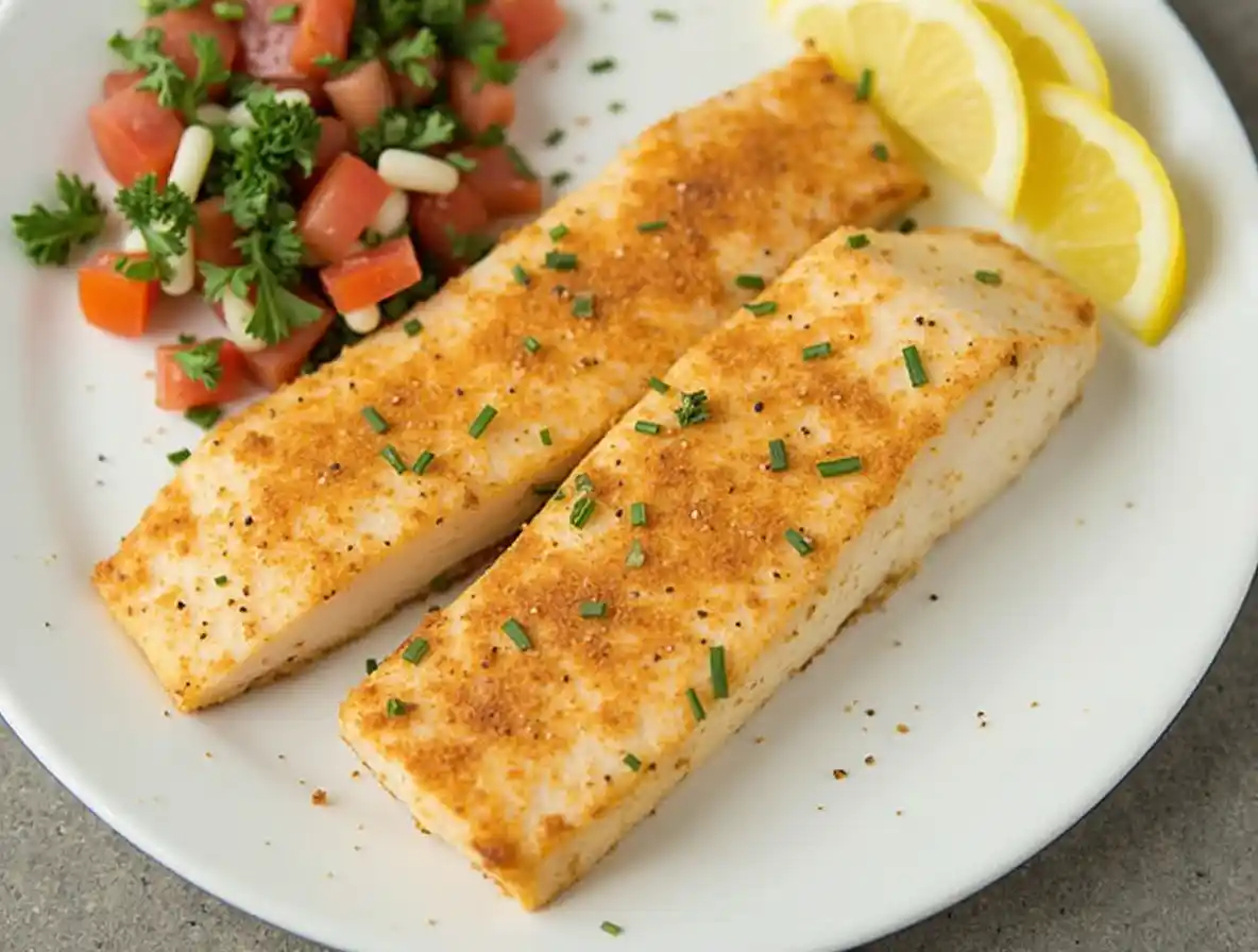 Quick and flavorful Swai fish fillets seasoned with garlic powder, paprika, salt, and pepper, cooked to perfection.