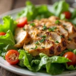 Chicken Caesar Salad 2 Classic chicken Caesar salad with grilled chicken, crisp romaine lettuce, croutons, and Caesar dressing.